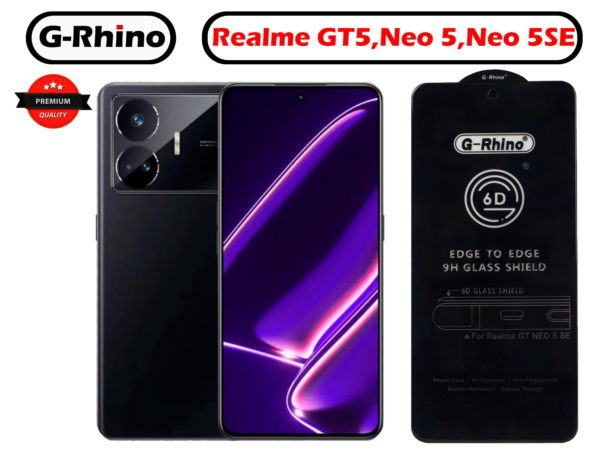 Защитное стекло G-Rhino для RealMe GT5 , GT Neo 5 , GT Neo 5 SE бронестекло  с полной проклейкой полноэкранное олеофобное - купить с доставкой по  выгодным ценам в интернет-магазине OZON (1262687456)