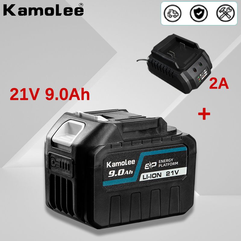 KamoleeПрочныйлитиевыйаккумуляторбольшойемкости2A(1*21В,9,0Ачаккумулятор+1*базовоезарядноеустройство)
