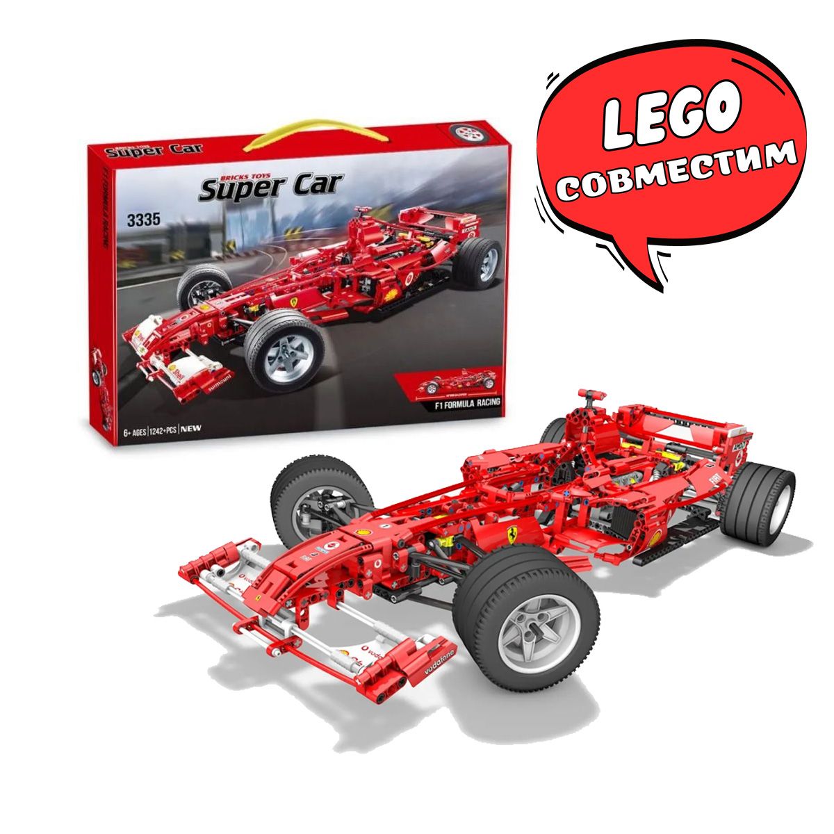 Конструктор Формула 1 Ferrari F1 Гоночный болид Technic - Техник - купить с  доставкой по выгодным ценам в интернет-магазине OZON (1312430617)