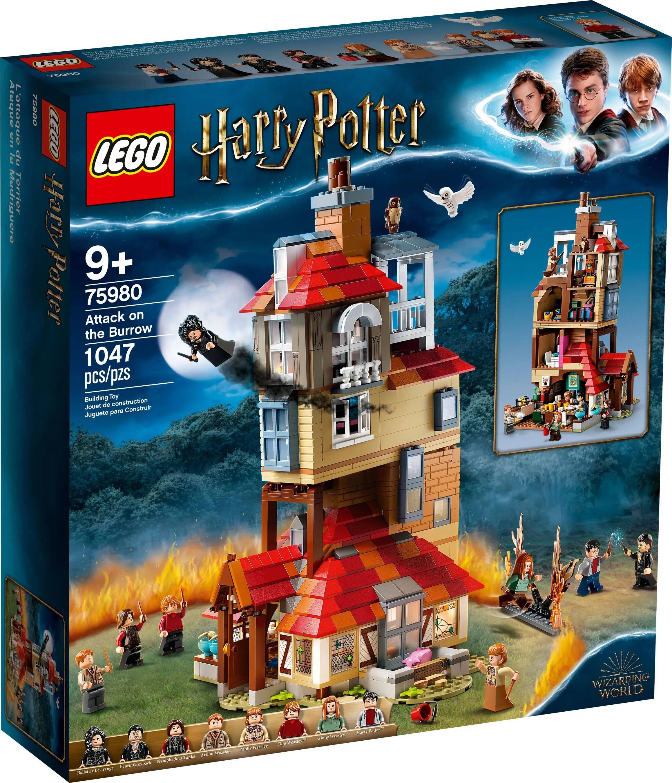 Конструктор LEGO Harry Potter 75980 Нападение на Нору - купить с доставкой  по выгодным ценам в интернет-магазине OZON (281937406)