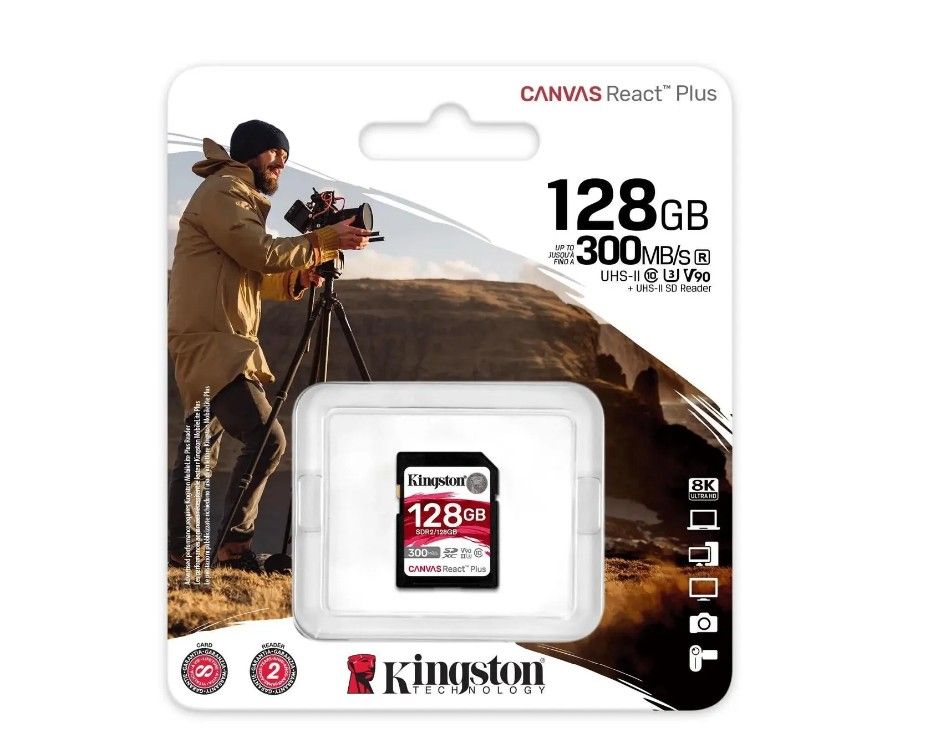 Kingston canvas react 128. React plus карта памяти 128гб u3 v90 uhs ii. canvas react sdhc.
