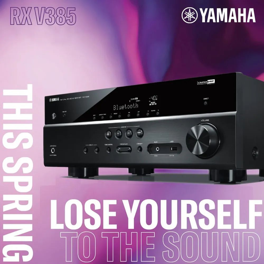 Yamaha/YamahaRX-V385Усилительмощности5.1вуковойкомплектдлядомашнегокинотеатрачерных