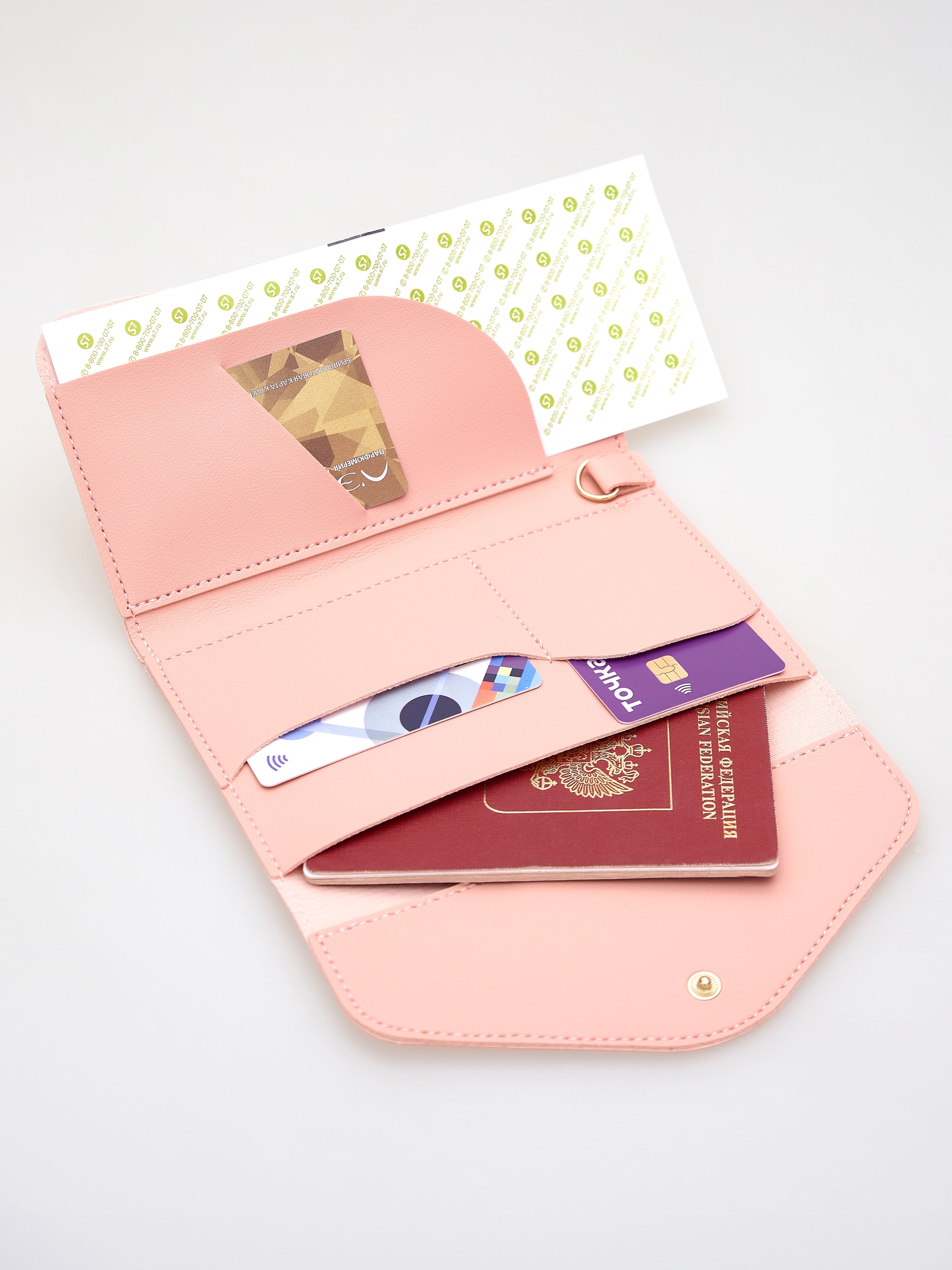 Обложка на паспорт женская розовая эко кожаная, органайзер для документов