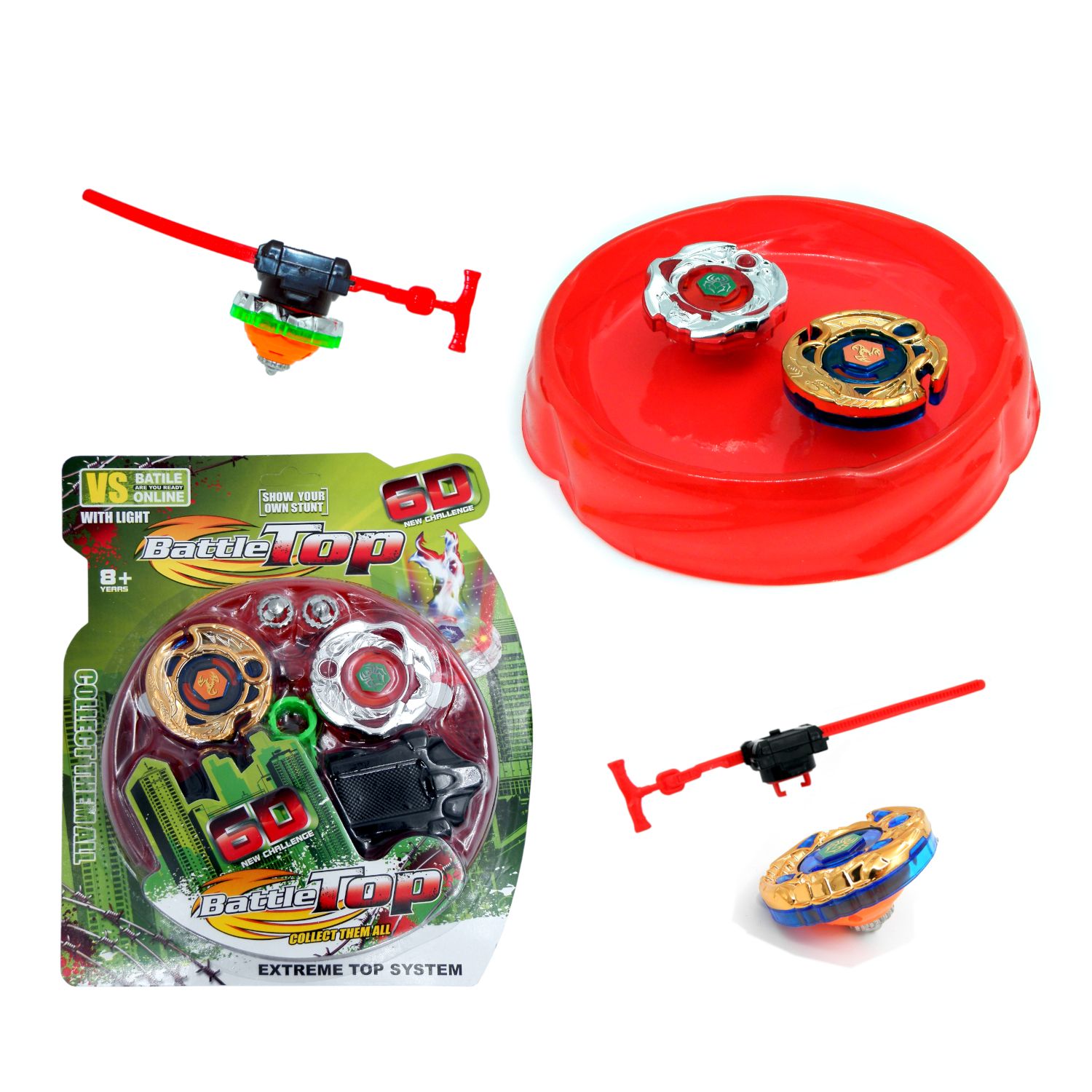 Светящиеся волчки Бейблэйд 2 шт с ареной. Beyblade с устройством для  запуска. Beyblade. Юла Бейблейд.