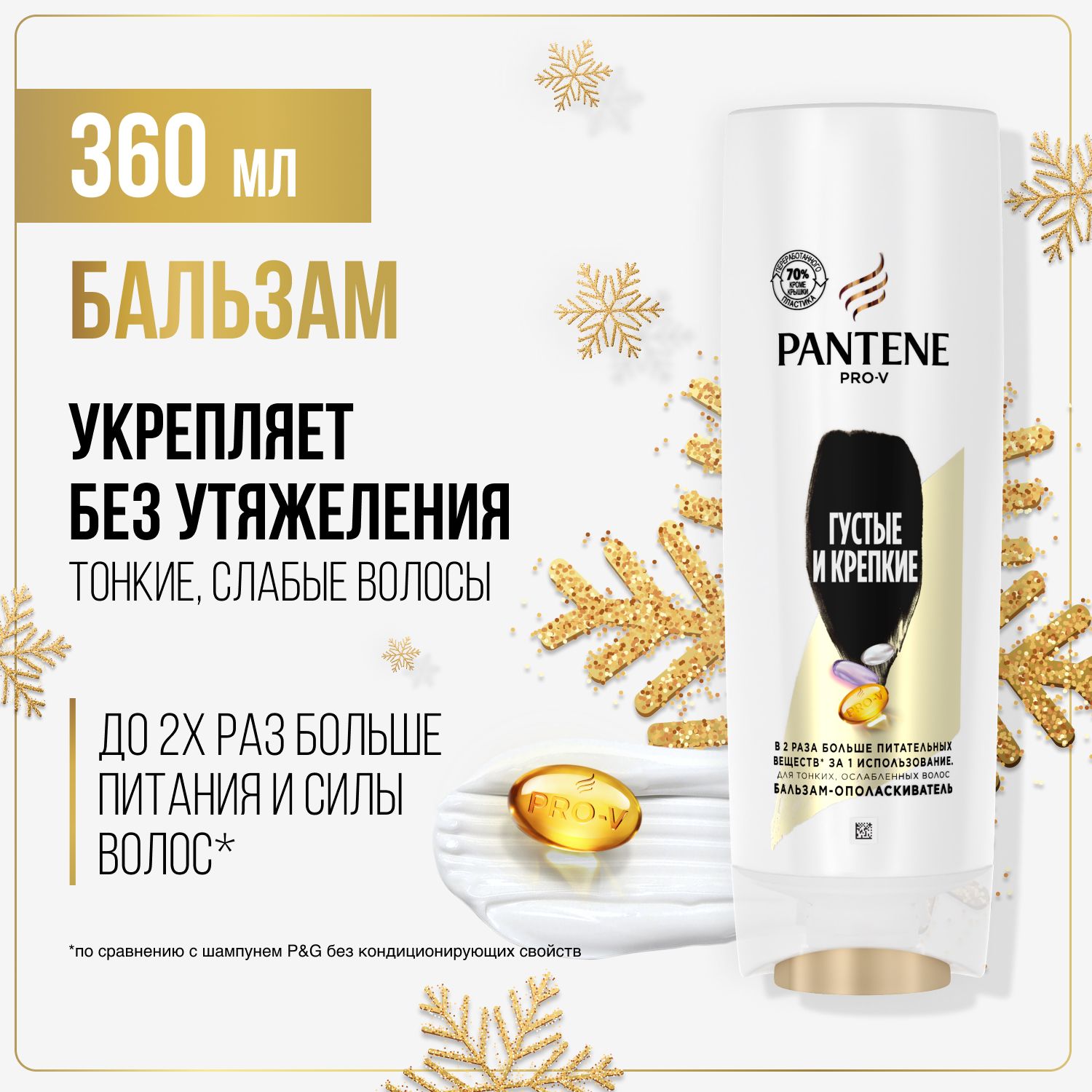 Pantene Pro-V Бальзам-ополаскиватель Густые и крепкие, 360 мл - купить с  доставкой по выгодным ценам в интернет-магазине OZON (28595466)