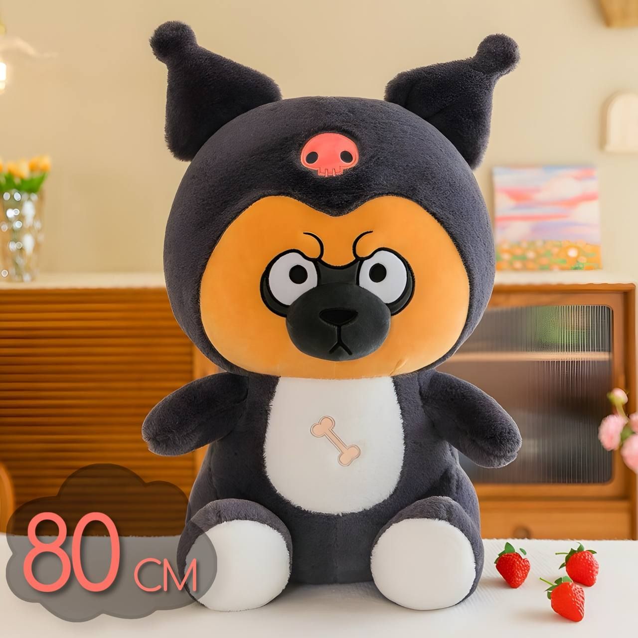 Мягкая игрушка обнимашка подушка Мопс Аниме Куроми Kuromi Melody 80 см -  купить с доставкой по выгодным ценам в интернет-магазине OZON (1393284317)