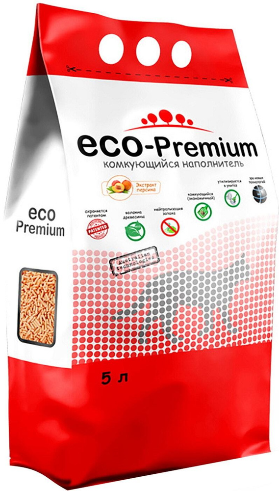 Наполнитель для кошачьего туалета ECO Premium Персик древесный ...