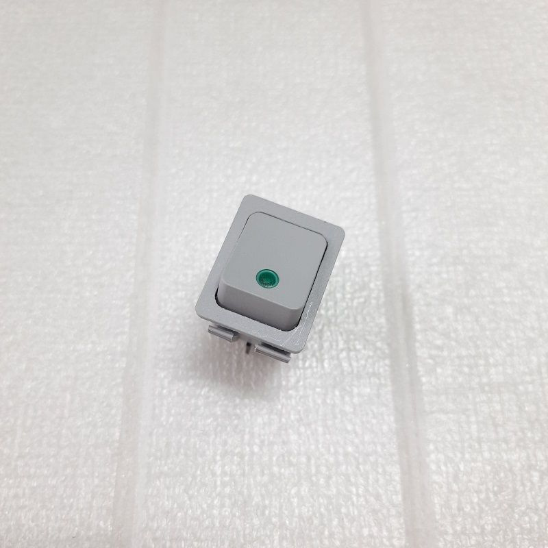 Выключатель клавишный C6053PLNAB для обогревателей и конвекторов (серый корпус, зеленая линза)  #1