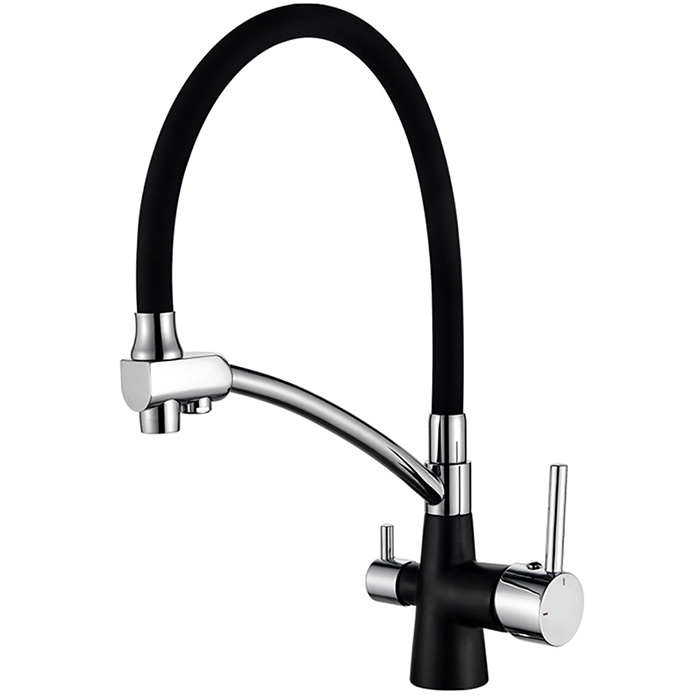 Смеситель для кухни Ledeme L4855B-2 Латунь Аэратор, Гибкая подводка ...