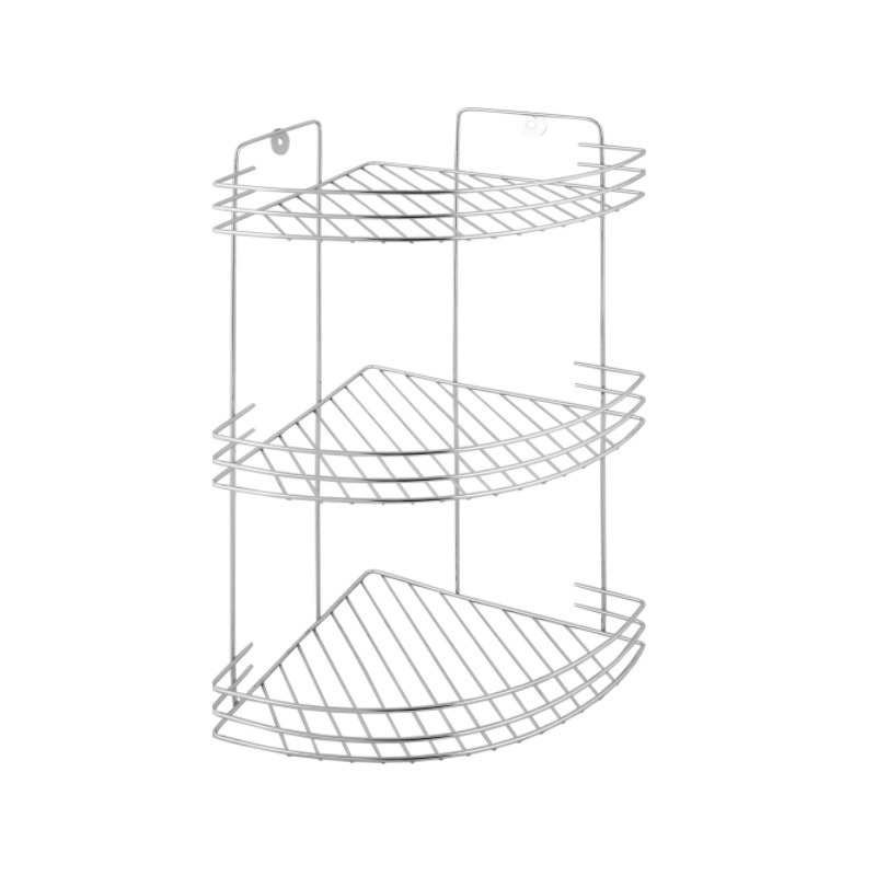 Полка для ванной комнаты аквалиния трехъярусная угловая металл