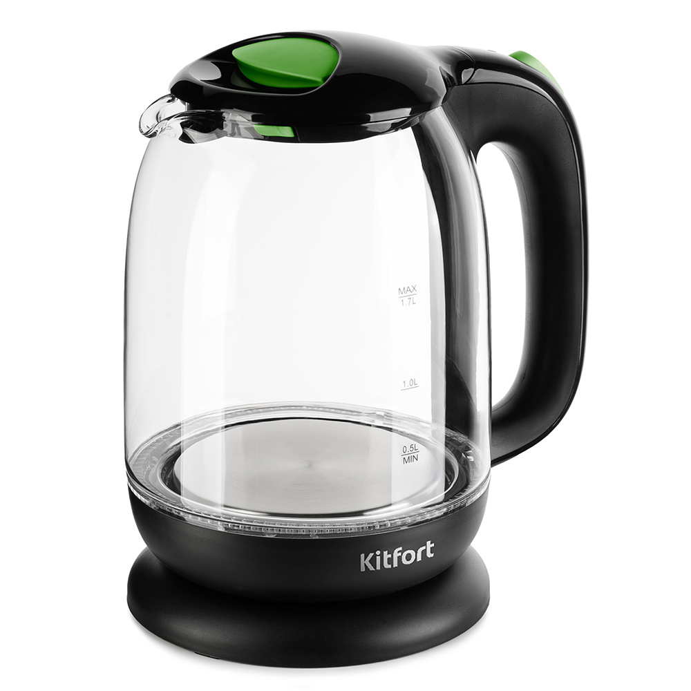 Купить электрический чайник Kitfort КТ-625-2, Пластик/стекло, черный .