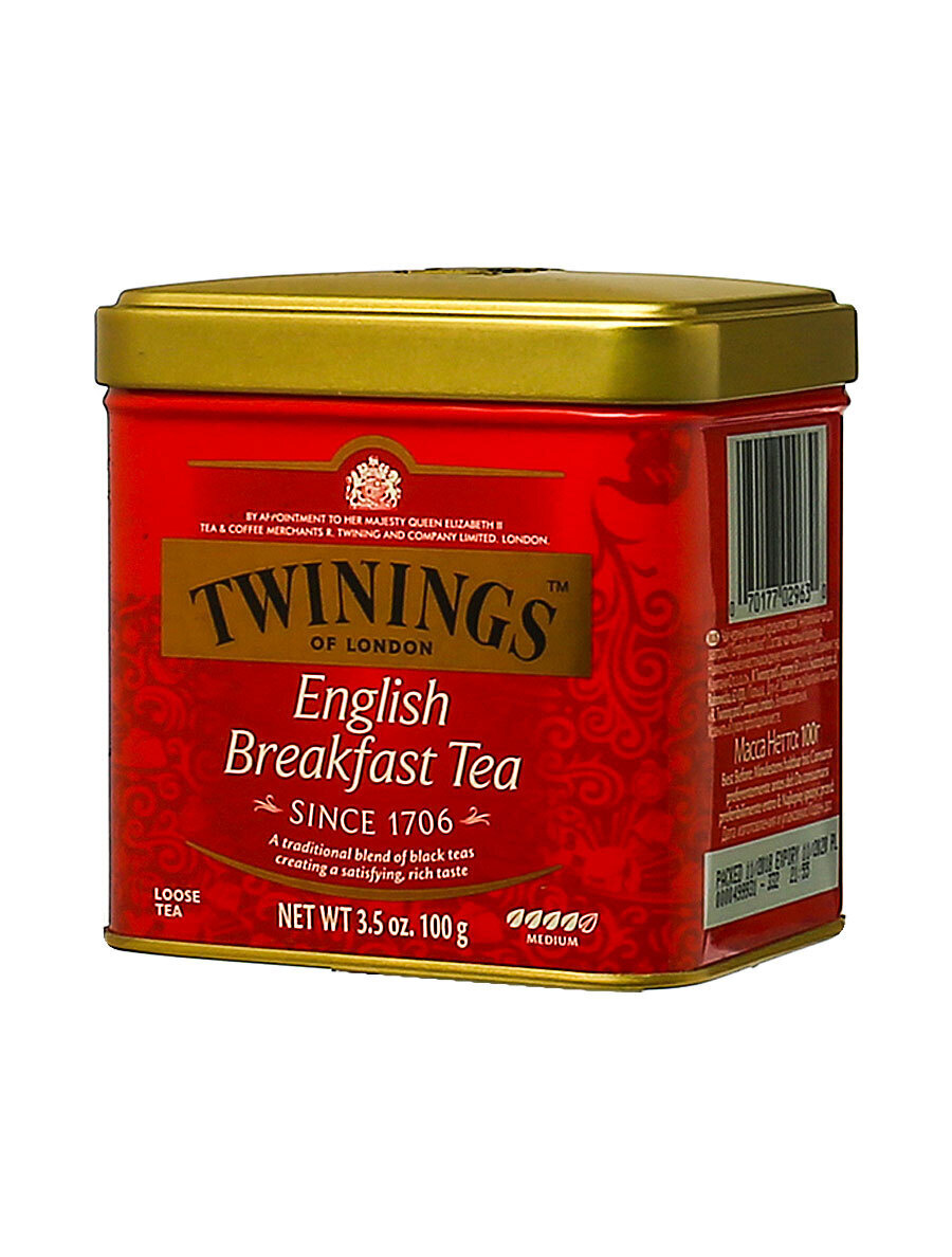 Чай Twinings English Breakfast Tea 100 гр ж.б. / Черный Английский ...