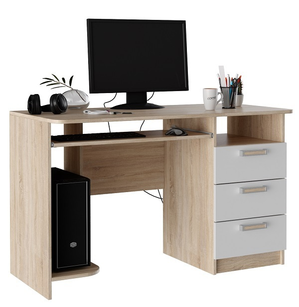 Компьютерный стол, Письменный стол МастерМебель К-3 ММ Сонома светлая ...