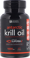 Масло антарктического криля SUPERBA с астаксантином, Antarctic krill oil SUPERBA, Sports Research, 1000 мг, (60 капсул). Спонсорские товары