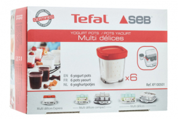 Набор баночек для йогуртницы Tefal XF100501 (6шт/комплект) купить по ...