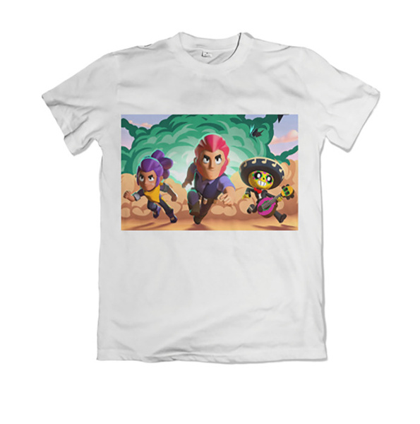 Футболка Brawl Stars, размер 128, цвет белый, 75% хлопок, 25% полиэстер ...