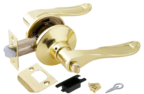 Ручка дверная, с защелкой, межкомнатная для двери, с замком, круглое ...