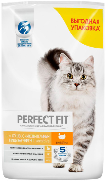 Сухой корм PERFECT FIT SENSITIVE для взрослых кошек при аллергии с ...