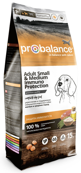 ProBalance Immuno Корм для собак малых и средних пород 15кг - купить с ...