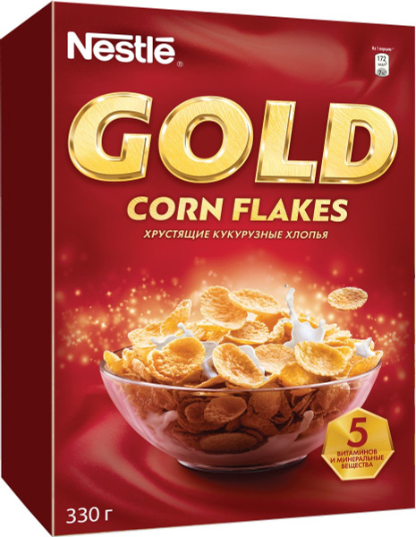 Хлопья Nestle Gold Corn Flakes кукурузные 330 г - купить с доставкой по ...