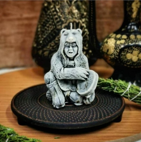 Форма силиконовая для заливки свечей и мыла "Шаман" размер свечи 8х6 ...