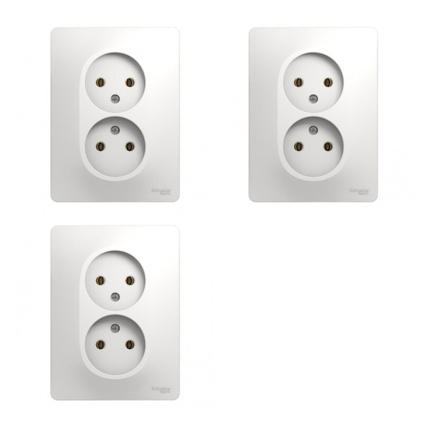 Электрическая розетка двойная б/з в сборе 16А Schneider Electric Glossa ...