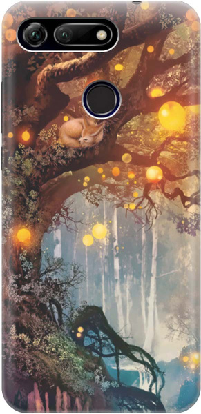 Cиликоновый чехол на Honor View 20 (V20) / Хонор Вив 20 с принтом "Лиса ...