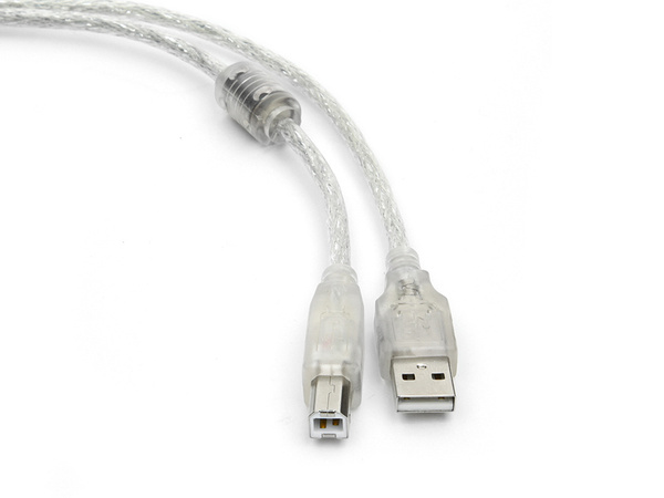 Кабель Gembird Cablexpert pro usb 2.0 am/bm 2m transparent ccf-usb2 ...