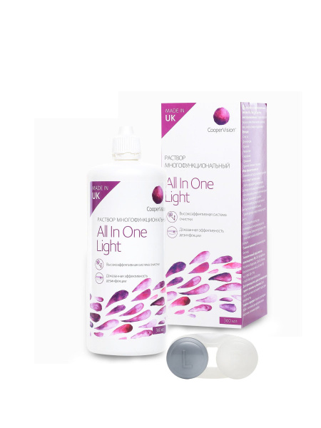 Раствор для контактных линз CooperVision All in One Light (360 мл с ...