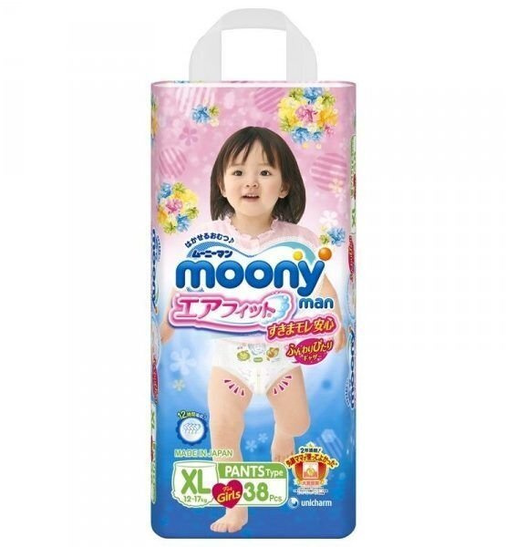 Подгузники-трусики для девочек ХL 12-17кг Муни. 38 шт - купить с ...