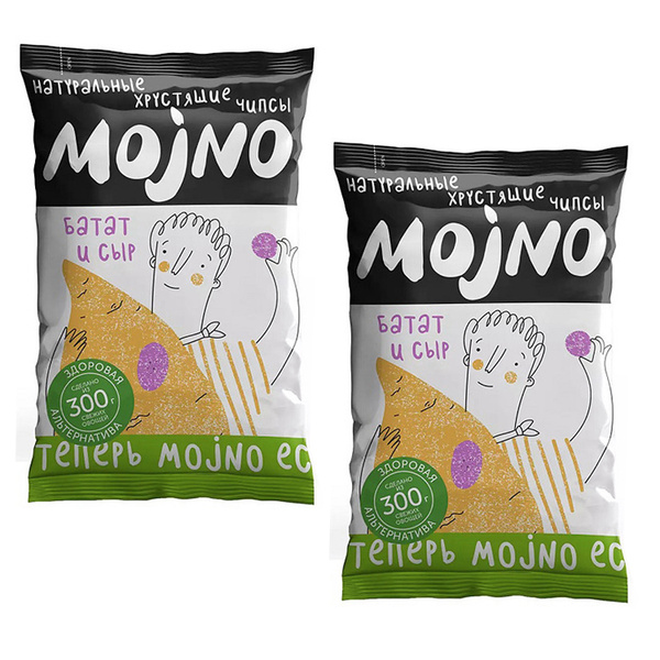 Чипсы хрустящие Батат с сыром Чеддер MOjNO (2 шт. по 75 г), Россия ...