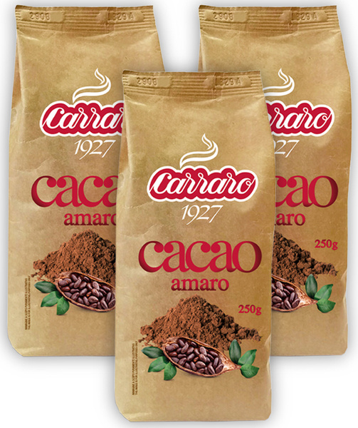 Растворимое какао Carraro Cacao Amaro 250 г, 3 шт - купить с доставкой ...