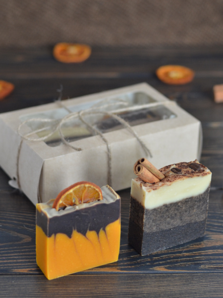 Мастерская DUSHISTO / Набор мыла ручной работы "МАНДАРИН И КАПУЧИНО ...