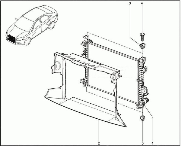 Как заменить радиатор на ларгусе Радиатор охлаждения ВАЗ LADA LARGUS, Vesta, XRAY (АвтоВАЗ) - LADA арт. 214105731