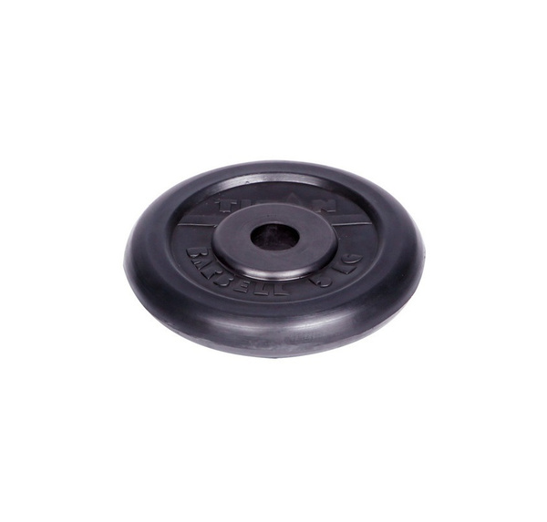 Диск для штанги и гантелей обрезиненный Титан d 26 мм чёрный 5 кг ...