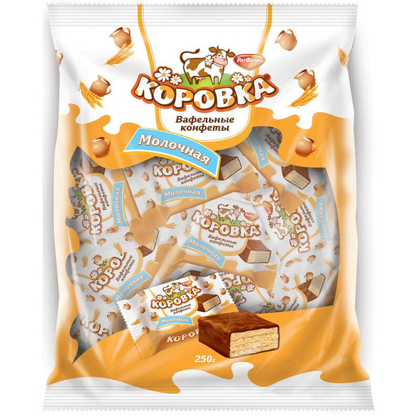 Коровка Конфеты вафельные молочные, 250 г - купить с доставкой по ...