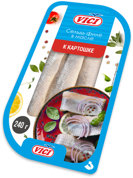 Сельдь в масле К картошке VICI, филе, 240 г - купить с доставкой по ...
