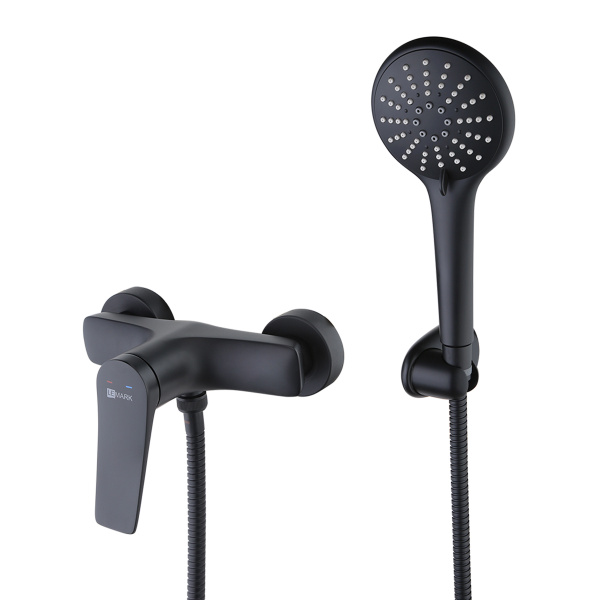 Смеситель для душа с лейкой и шлангом латунный Lemark Bronx LM3703BL ...