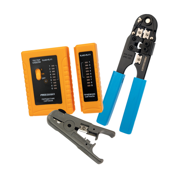 Набор монтажника PROconnect профессиональный из 3-х предметов: тестер ...