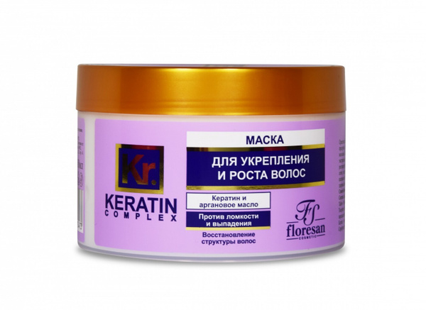 Floresan Маска для укрепления и роста волос, Keratin Complex, 450 мл ...