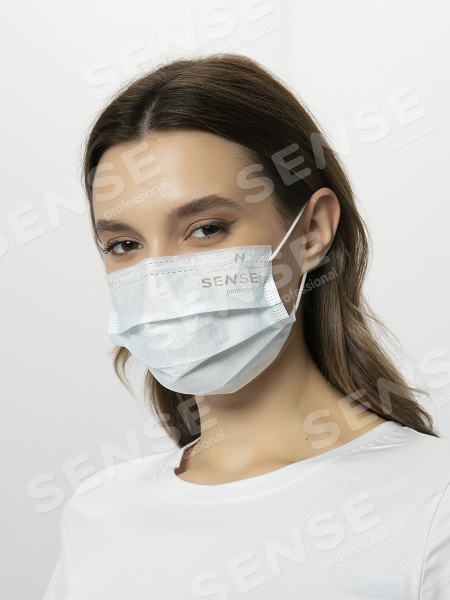 Маски медицинские SENSE Professional голубые с мельтблауном - купить с ...