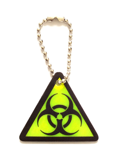Светоотражающий брелок на цепочке "Bio Hazard" - знак Биологическая ...