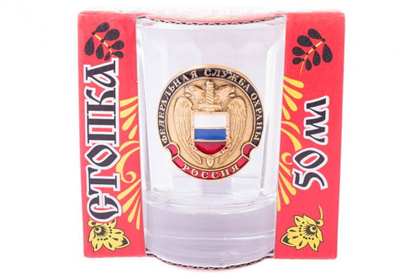 Стопка для водки, для бренди Armytrade, 50 мл, Металл, Стекло, 1 шт ...