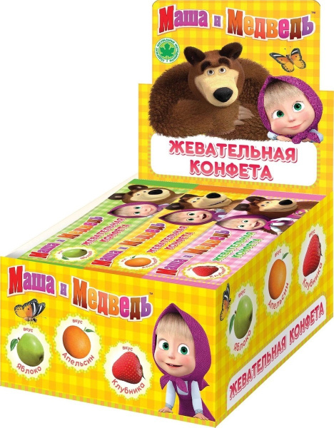 Конфеты жевательные Сладкая сказка Маша и Медведь, ассорти, 48 шт по 11 ...