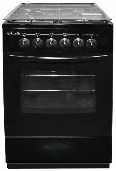 Комбинированная плита Лысьва ЭГ 401 МС-2у черная, со стеклянной крышкой ...