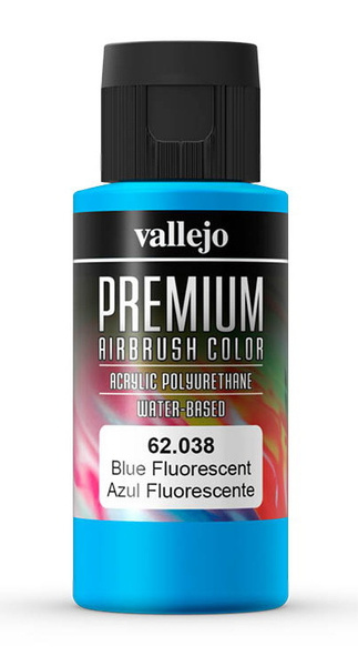 Синий флуорисцентная.Краска акрил-уретановая Vallejo Premium 60мл ...