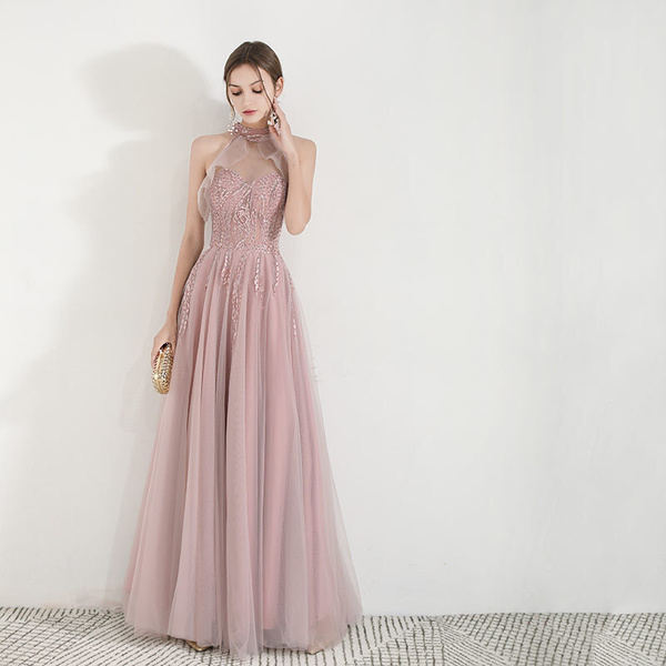 Розовое платье на выпускной с легкими крылышками, Женский, На любой ...