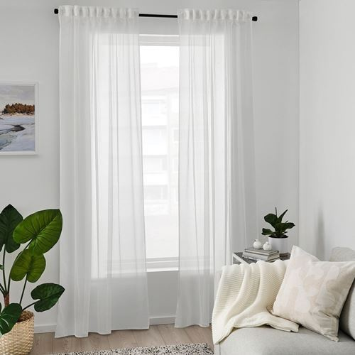 Тюль IKEA DVARGRORFLY, Хлопок, Полиэстер, 300х145 см - купить в ...