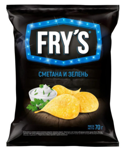 Чипсы FRY'S со вкусом "Сметана и зелень" 70гр*3шт - купить с доставкой ...