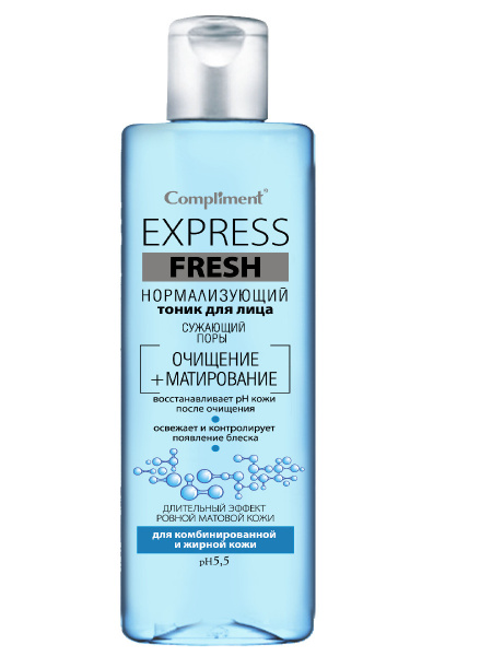 Compliment Express Fresh нормализующий тоник для лица сужающий поры ...